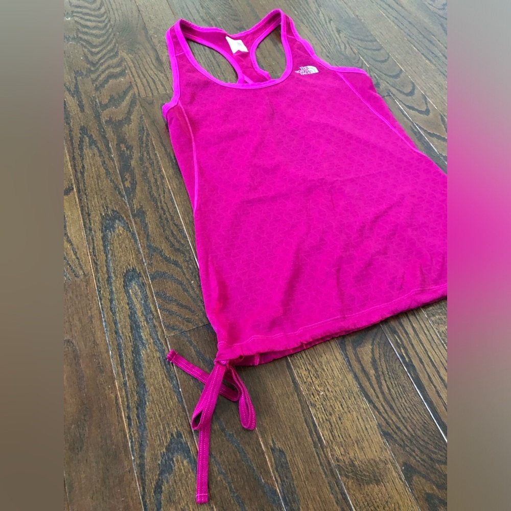 The North Face Women’s S Magenta Mesh Racerback Tank w/Drawstring Waistband - Picture 2 of 11